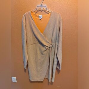 Sierra peachy nude glitter dress